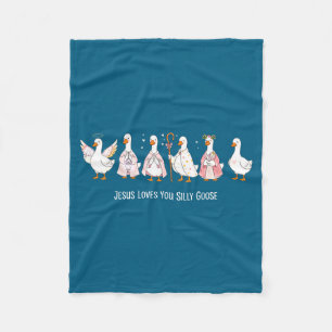 Christliche Gans Jesus liebt dumme Gans religiös Fleecedecke