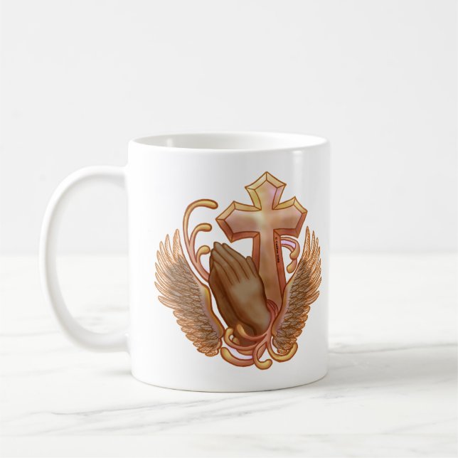 Christliche Gebet-Hands Cross Tasse (Links)