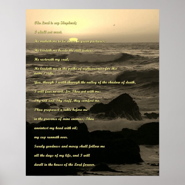 Christliche Gebete Psalm 23 Poster (Vorne)