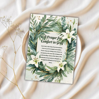 Christliche Gebetskarte für Komfort in Kummer