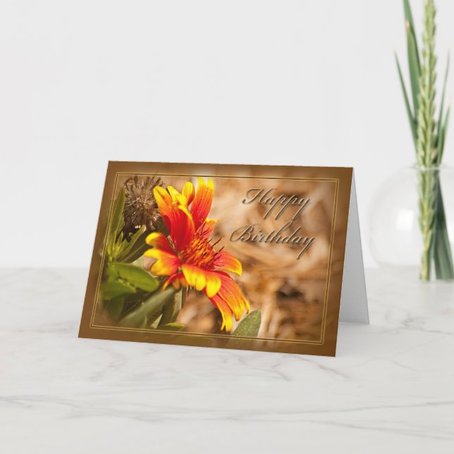 Christliche Geburtstags-mit Blumenkarte Karte (Vorderseite)