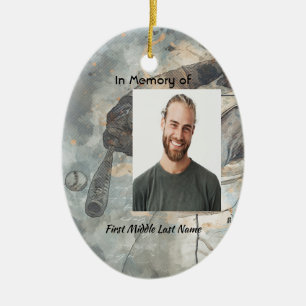 Christliche Gedenk-Erinnerungskarte Baseball Sport Keramik Ornament