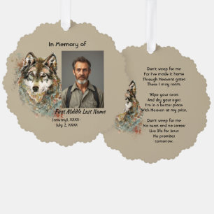 Christliche Gedenkkarte Wasserfarbe Wolf Ornament Karte