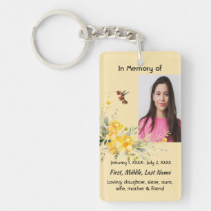 Christliche Gedenkstätte Hummingbird Gelbe Rosen Schlüsselanhänger