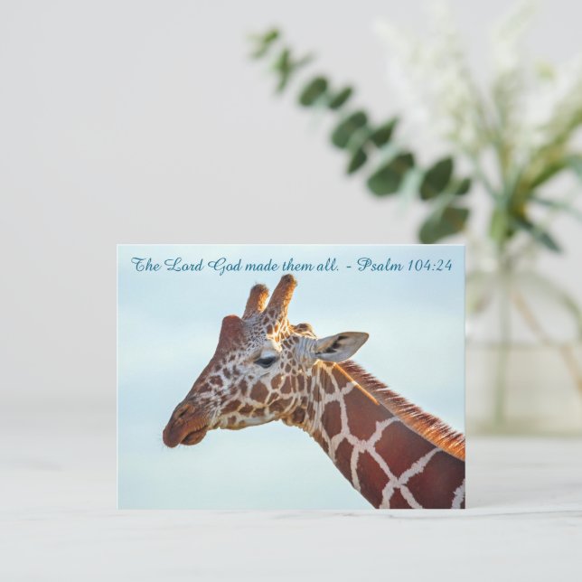 Christliche Giraffe Postkarte (Stehend Vorderseite)