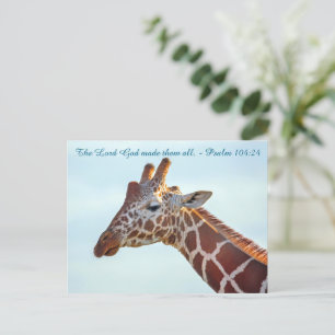 Christliche Giraffen-Postkarte Postkarte