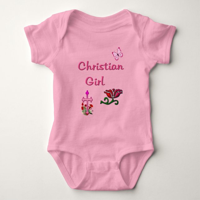 Christliche Girl-Bibel Baby Strampler (Vorderseite)