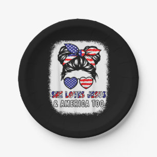 Christliche Girl-Lieben Jesus & America Shirt 4. J Pappteller