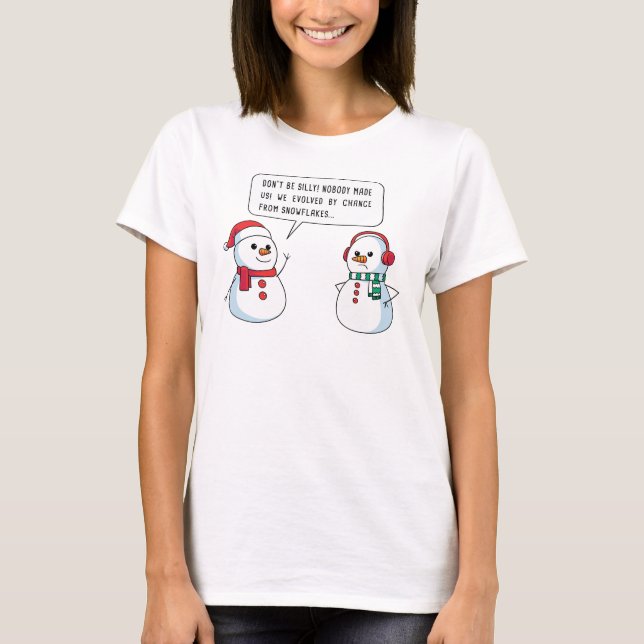 Christliche Glaubensapologetik Snowman - Weihnacht T-Shirt (Vorderseite)