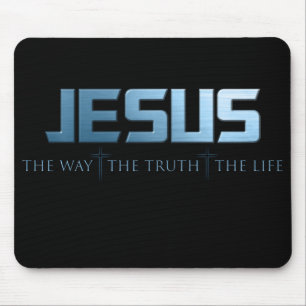 Christliche Glaubensbibelverse: Weg Wahrheit Leben Mousepad