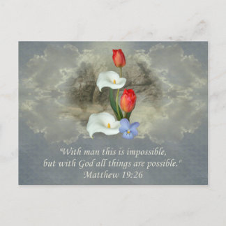 Christliche Glaubenskunst ~ Matthew 19:26 Postkarte