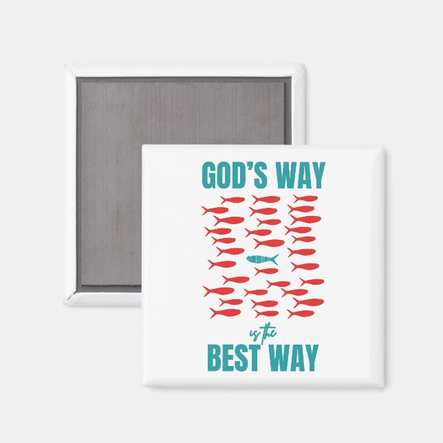 Christliche GOD'S WAY BEST WAY Sardines Magnet (Vorderseite/Rückseite)