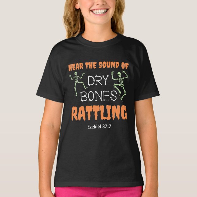 Christliche Halloween-KNOCHEN RATTLING Kids T-Shirt (Vorderseite)