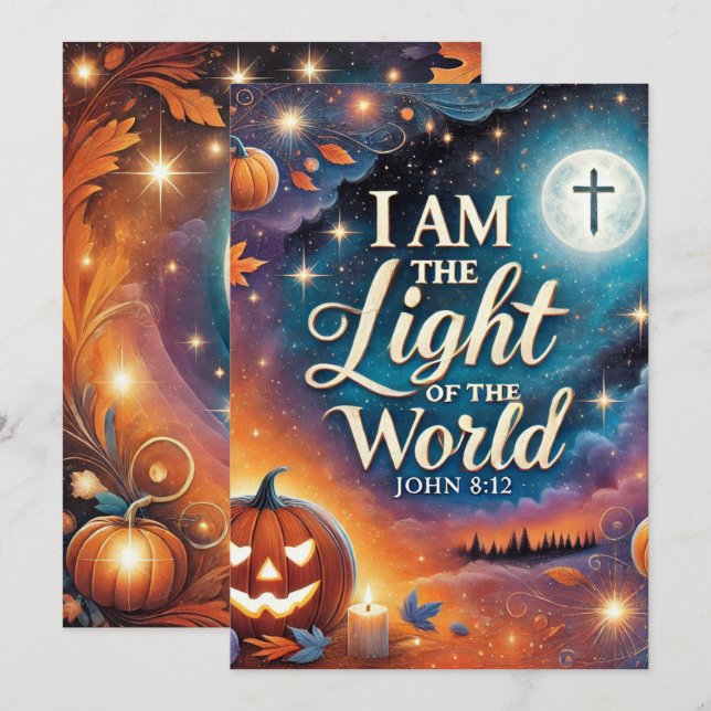 Christliche Halloween-Schrift druckbar Einladung (Vorne/Hinten)
