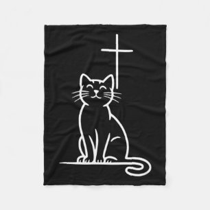 Christliche Hauskatzen lieben Jesus Seid glücklich Fleecedecke