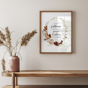 Christliche Herbst-Wandkunst – Johannes 1:16 Bibel Poster