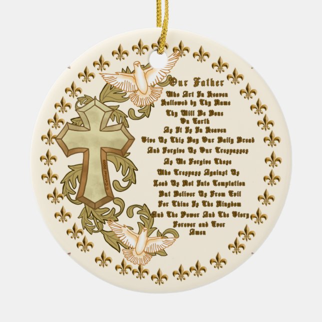 Christliche Herren Gebet-Brauch Keramikornament (Vorne)