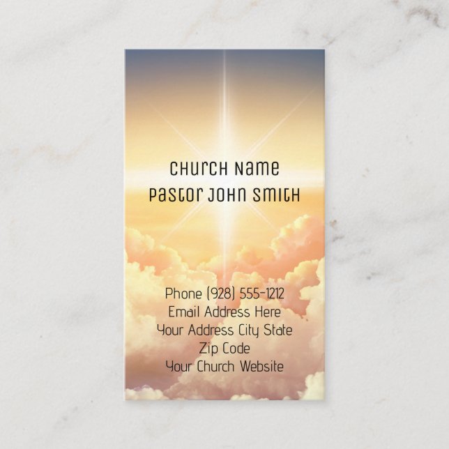 Christliche Himmlische Cloud Church Business Cards Visitenkarte (Vorderseite)