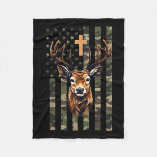 Christliche Hirschjagd Camouflage Amerikanische Fl Fleecedecke