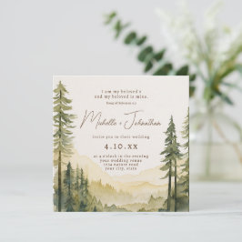 Christliche Hochzeit der Pine Tree Forest Bible Ve Einladung