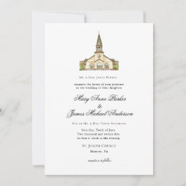 Christliche Hochzeit der Wasserfarbenkapelle Einladung