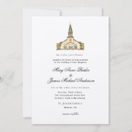 Christliche Hochzeit der Wasserfarbenkapelle Einladung