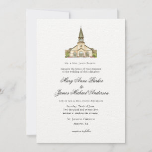 Christliche Hochzeit der Wasserfarbenkapelle Einladung