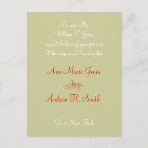Christliche Hochzeit Einladung Orange White Taupe