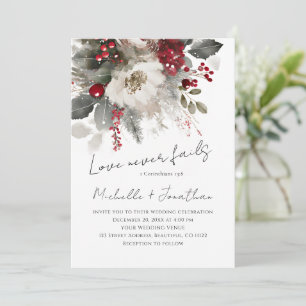 Christliche Hochzeit in Red Silver Einladung