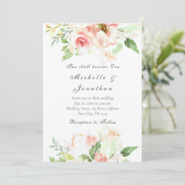 Christliche Hochzeit in Rosa Einladung