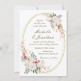 Christliche Hochzeit in Weißrosen Einladung