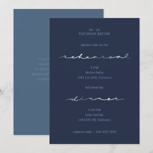 Christliche Hochzeit Navy Blau Probeessen Einladung