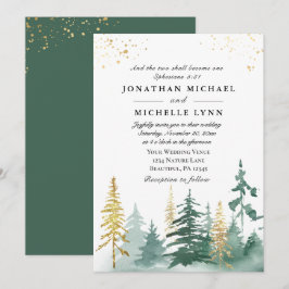 Christliche Hochzeit von Pinienwäldern Einladung