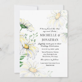 Christliche Hochzeit von White Daisies mit Floral  Einladung
