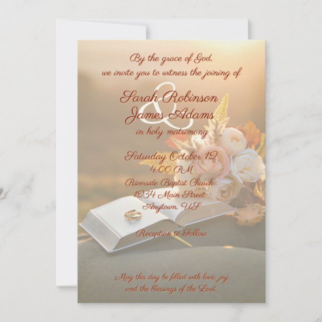 Christliche Hochzeitseinladung Einladung (Vorderseite)