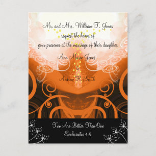 Christliche Hochzeitseinladung Orange Cala Lily Einladungspostkarte