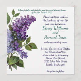 Christliche Hochzeitseinladung - Vintage Lilacs Einladung