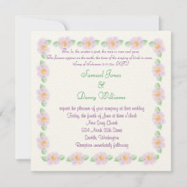 Christliche Hochzeitseinladung - violette Blumen Einladung