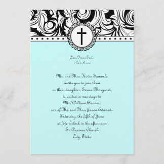 Christliche Hochzeitseinladung von Blue Damask Einladung
