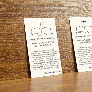 Christliche Hochzeitsgebetskarte Bibel Schrift Visitenkarte