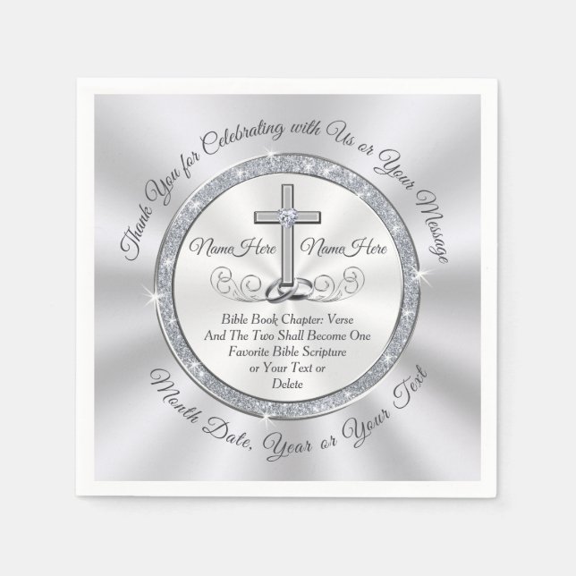 CHRISTLICHE Hochzeitsideen, Christliche Hochzeit Serviette (Vorderseite)