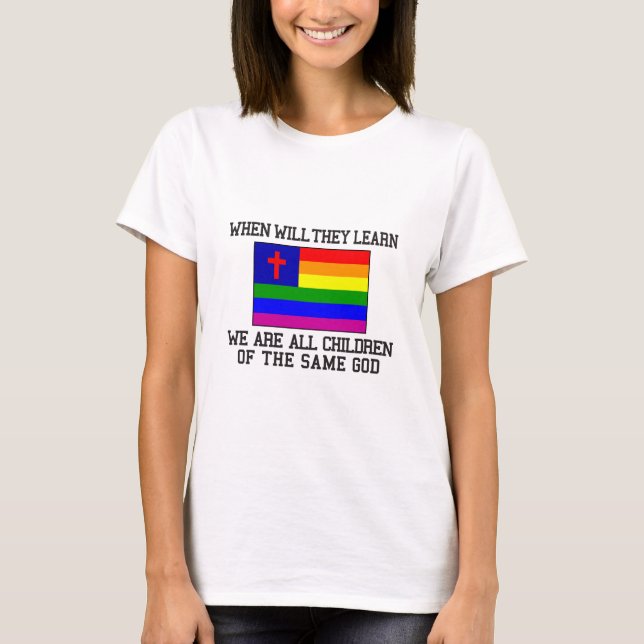 Christliche homosexuelle Flagge T-Shirt (Vorderseite)