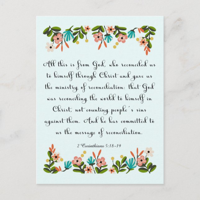 Christliche Inspiration Art-2 Korinthians 5:18-19 Postkarte (Vorderseite)
