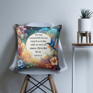 Christliche Inspiration Art Nouveau Floral Kissen