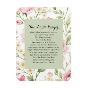 Christliche Inspiration: Florales Vaterunser Magnet