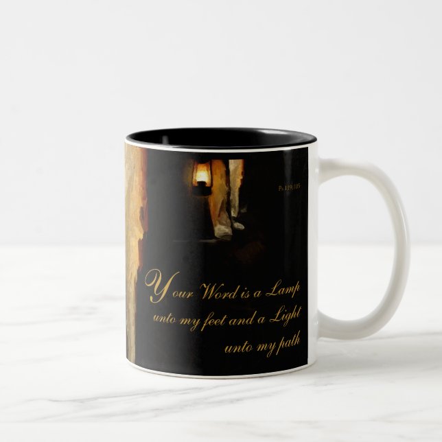 Christliche Inspirational Bibel-Vers-Ermutigung Zweifarbige Tasse (Rechts)