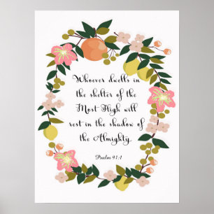 Christliche inspirational Kunst - Psalm-91:1 Poster