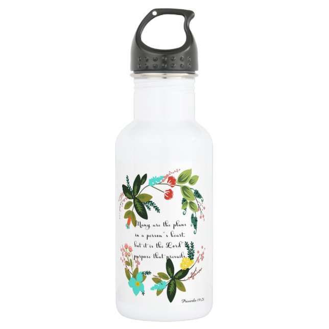 Christliche inspirational Kunst - Sprichwort-19:21 Trinkflasche (Vorderseite)