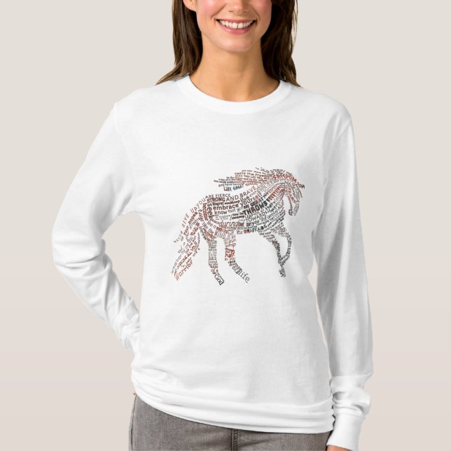 Christliche Inspirational Pferdetypographie T-Shirt (Vorderseite)