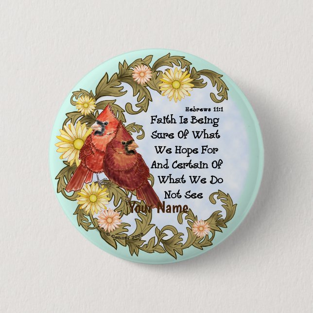 Christliche Kardinal Faith Button (Vorderseite)